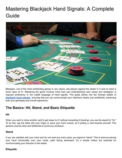 hand signals in blackjack|Mastering Blackjack Hand Signals: A Complete Guide .